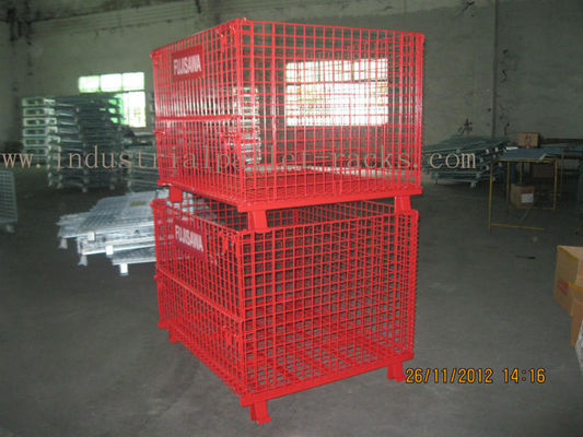 kupować Powłoka malarska epoksydowa Powłoka lakiernicza Red Wire Mesh Container Ciężar 2000lbs załadowany produkcja online